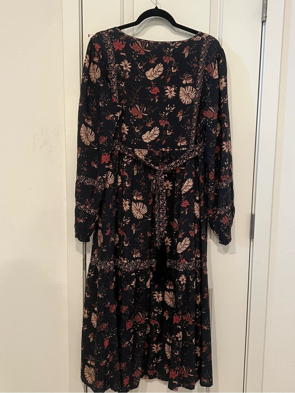 Faherty Boho Maxi Dress‎ belted floral bohemian Large floral Cottagecore Peasant - Picture 7 of 10